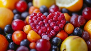 心形树莓点缀缤纷水果