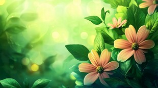 春日繁花绿意盎然美景