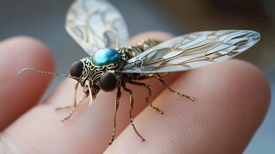 金属质感仿生飞虫工艺品