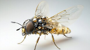 镶钻机械风苍蝇特写