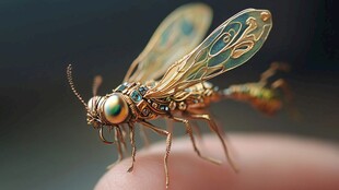 金属质感奇幻小昆虫特写