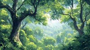 梦幻绿意森林景观