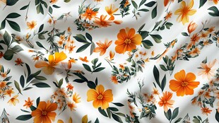 花卉印花布料 清新风