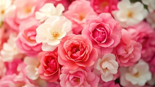 粉色系柔美盛开的花卉