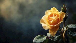 金黄玫瑰绽放美丽瞬间