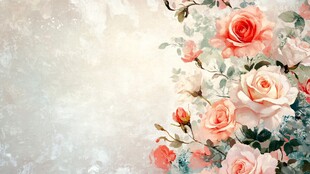 浪漫玫瑰花卉背景图