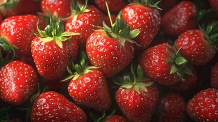 新鲜饱满的红草莓