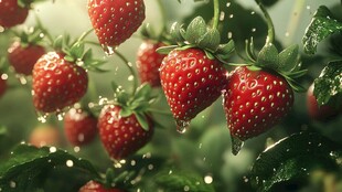 娇艳欲滴的新鲜草莓