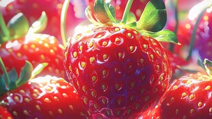 鲜美多汁的诱人红草莓