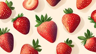 草莓图案 鲜艳多汁的甜蜜诱惑