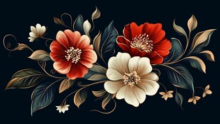 复古花卉插画 绚丽多姿