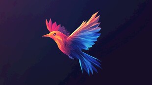 梦幻炫彩飞鸟展翅翱翔