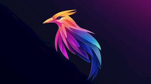 多彩抽象凤凰形象设计