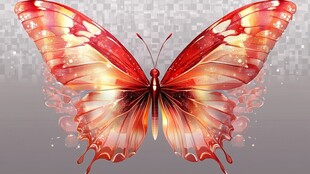 梦幻炫彩蝴蝶插画图案