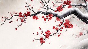 雪中红梅图