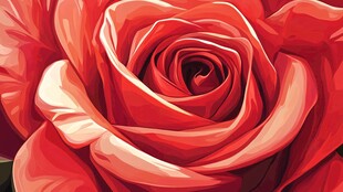 艳丽红玫瑰的精美特写