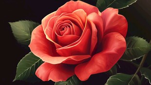 娇艳红玫瑰绽放美丽时刻