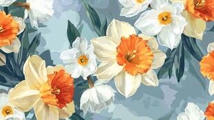 水仙花卉图案 清新又雅致