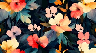 缤纷花卉图案 绚丽多彩