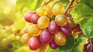 多彩葡萄挂枝头