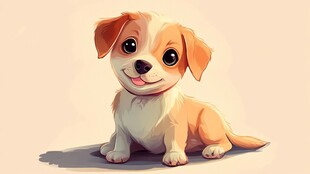 可爱萌趣小狗插画形象