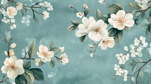 清新淡雅花卉背景图