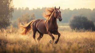 骏马在旷野中奔腾