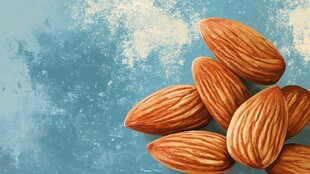 堆叠的美味杏仁坚果