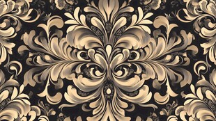 黑金奢华欧式复古花纹图案