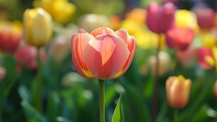 春日绽放的娇艳郁金香