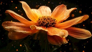 梦幻橙花绽放于璀璨间