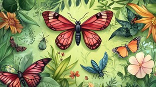 蝶舞花丛间的自然之美