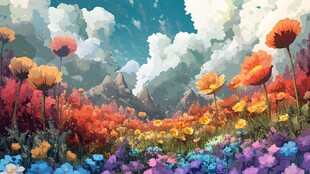 梦幻花海 多彩自然景观