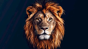 威严雄狮头像特写