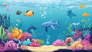 海底世界的多彩奇幻景观