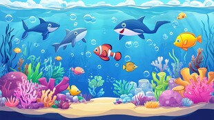 海底世界的多彩海洋生物