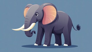 可爱卡通大象形象展示