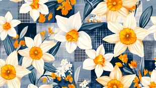 水仙花卉图案背景设计