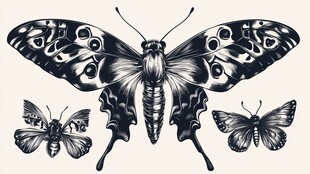 复古风蝴蝶图案设计