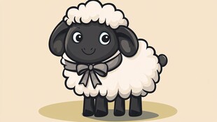 可爱黑面绵羊系领结