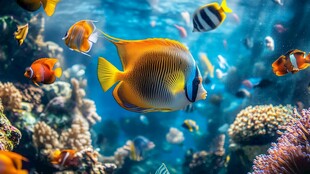 海底畅游的多彩热带鱼