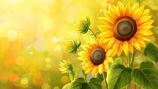 灿烂向日葵绽放金色光芒