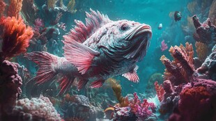 深海中的绚丽鱼与珊瑚