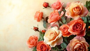 娇艳多彩玫瑰绽放画面