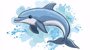 跃动的卡通海豚