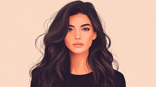 长发美女的优雅形象