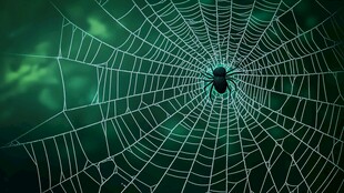 蛛网中心的神秘黑蜘蛛