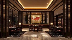 中式豪华餐厅典雅内景