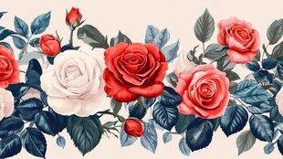 玫瑰花卉图案装饰画