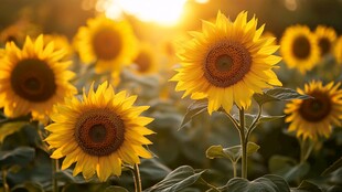 阳光下绽放的灿烂向日葵